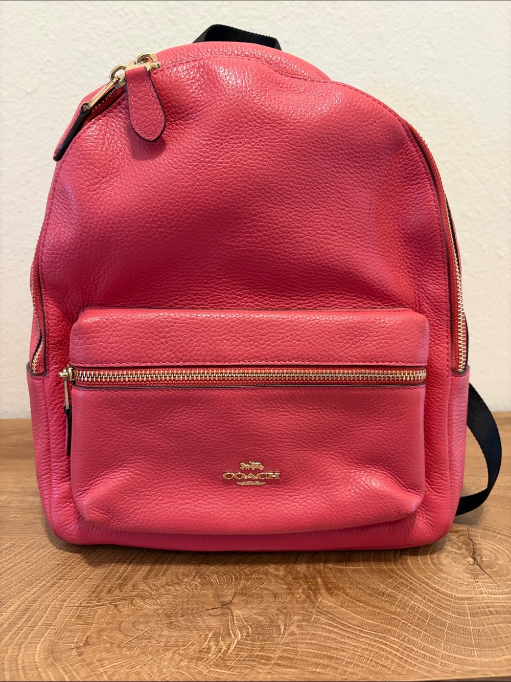 Coach Coral Pink Leather Backpack (B6)
